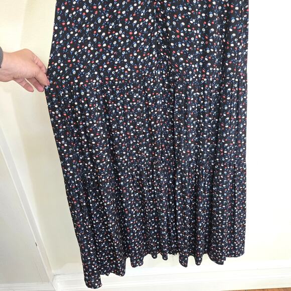 Modcloth New Ditsy Floral Short Sleeve Tiered Maxi Dress Size S - Picture 7 of 13